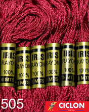 Cargar imagen en el visor de la galería, Hilo Iris para Bordar 100% Rayon Madeja 8m Colores 500-599
