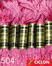 Cargar imagen en el visor de la galería, Hilo Iris para Bordar 100% Rayon Madeja 8m Colores 500-599