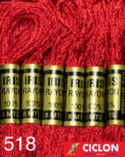 Cargar imagen en el visor de la galería, Hilo Iris para Bordar 100% Rayon Madeja 8m Colores 500-599