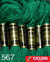 Cargar imagen en el visor de la galería, Hilo Iris para Bordar 100% Rayon Madeja 8m Colores 500-599