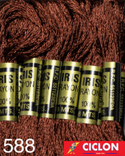 Cargar imagen en el visor de la galería, Hilo Iris para Bordar 100% Rayon Madeja 8m Colores 500-599