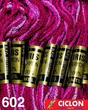 Cargar imagen en el visor de la galería, Hilo Iris para Bordar 100% Rayon Madeja 8m Colores 600-625