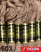 Cargar imagen en el visor de la galería, Hilo Iris para Bordar 100% Rayon Madeja 8m Colores 600-625