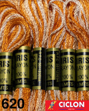 Cargar imagen en el visor de la galería, Hilo Iris para Bordar 100% Rayon Madeja 8m Colores 600-625