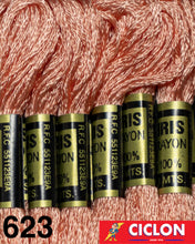 Cargar imagen en el visor de la galería, Hilo Iris para Bordar 100% Rayon Madeja 8m Colores 600-625