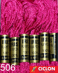 Hilo Iris para Bordar 100% Rayon Madeja 8m Colores 500-599