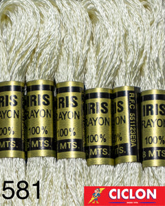 Hilo Iris para Bordar 100% Rayon Madeja 8m Colores 500-599