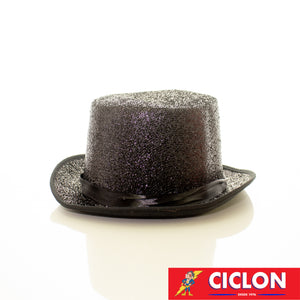 Sombrero Copa con tela  color Negro